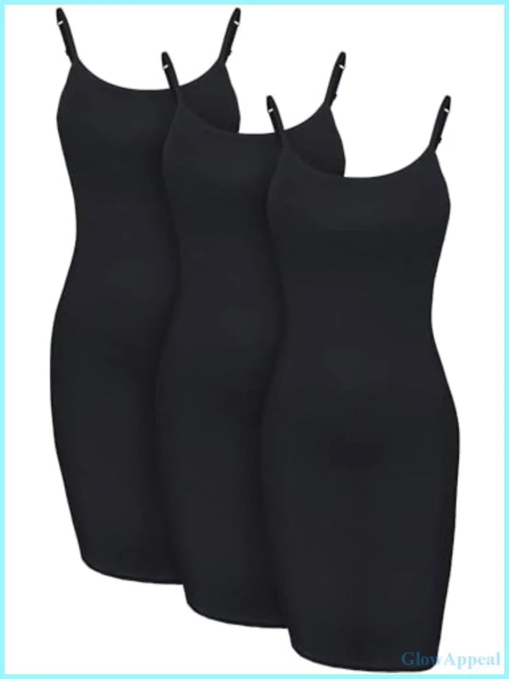 3 Pack Spaghetti Strap Cami Dress Full Slips for Layering